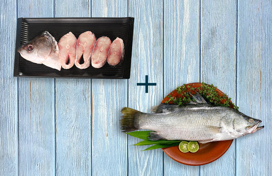 Bhetki Curry Cut 500g & Rohu With Head, 500g