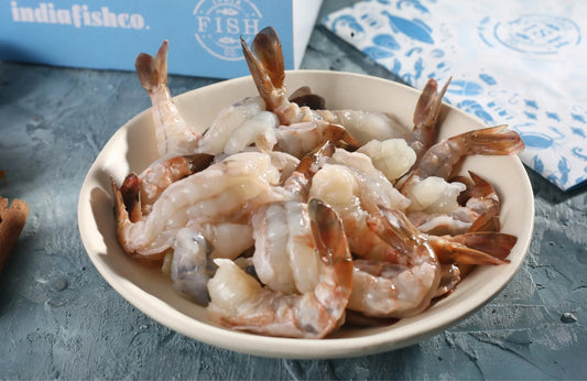 Tiger Prawn Cleaned and deveined with tail - 500 Grams
