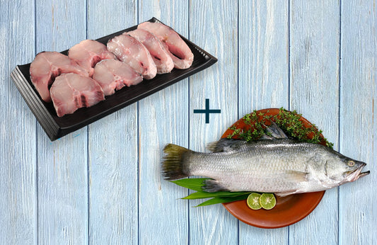 Bhetki Curry Cut 500g & Catla With Head, 500g