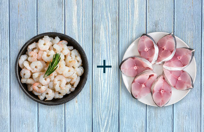 Surmai Curry Cut 500g & Prawns Small 300g