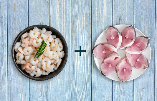 Surmai Curry Cut 500g & Prawns Small 300g